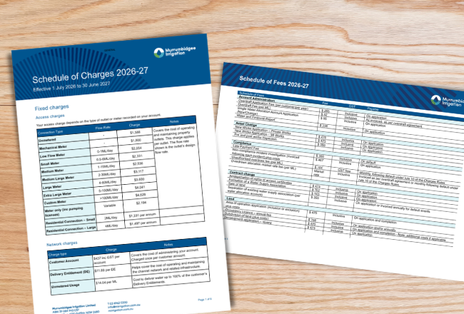 Schedule of Charges 26-27
